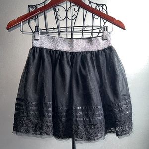 Black Glitter Short Skirt